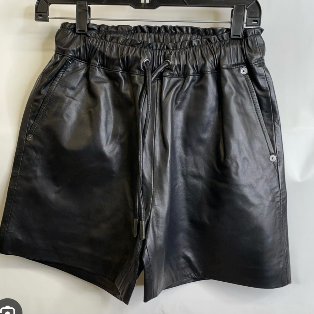 LITA by Ciara Leather High Waist Black Shorts